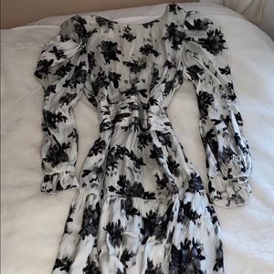 LAST CHANCE! Zara Printed Satin Mini Dress with Shoulder Pads